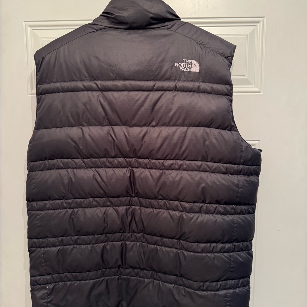 The North Face 550 Fill Puffer Vest Down Mens Large Black Full Zip - Picture 2 of 5